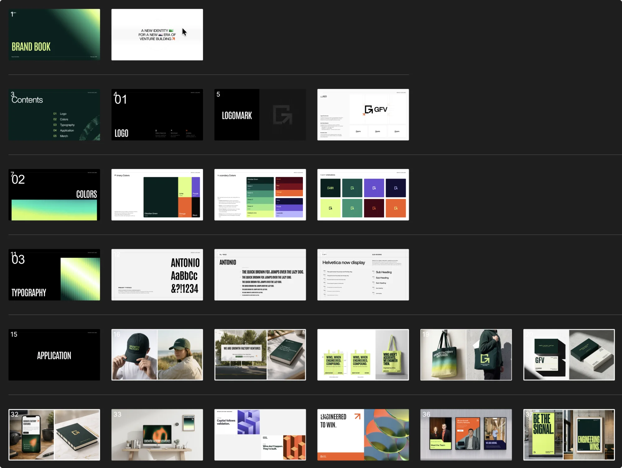 Growth Factory Ventures brand guidelines and publication selected in Figma.
