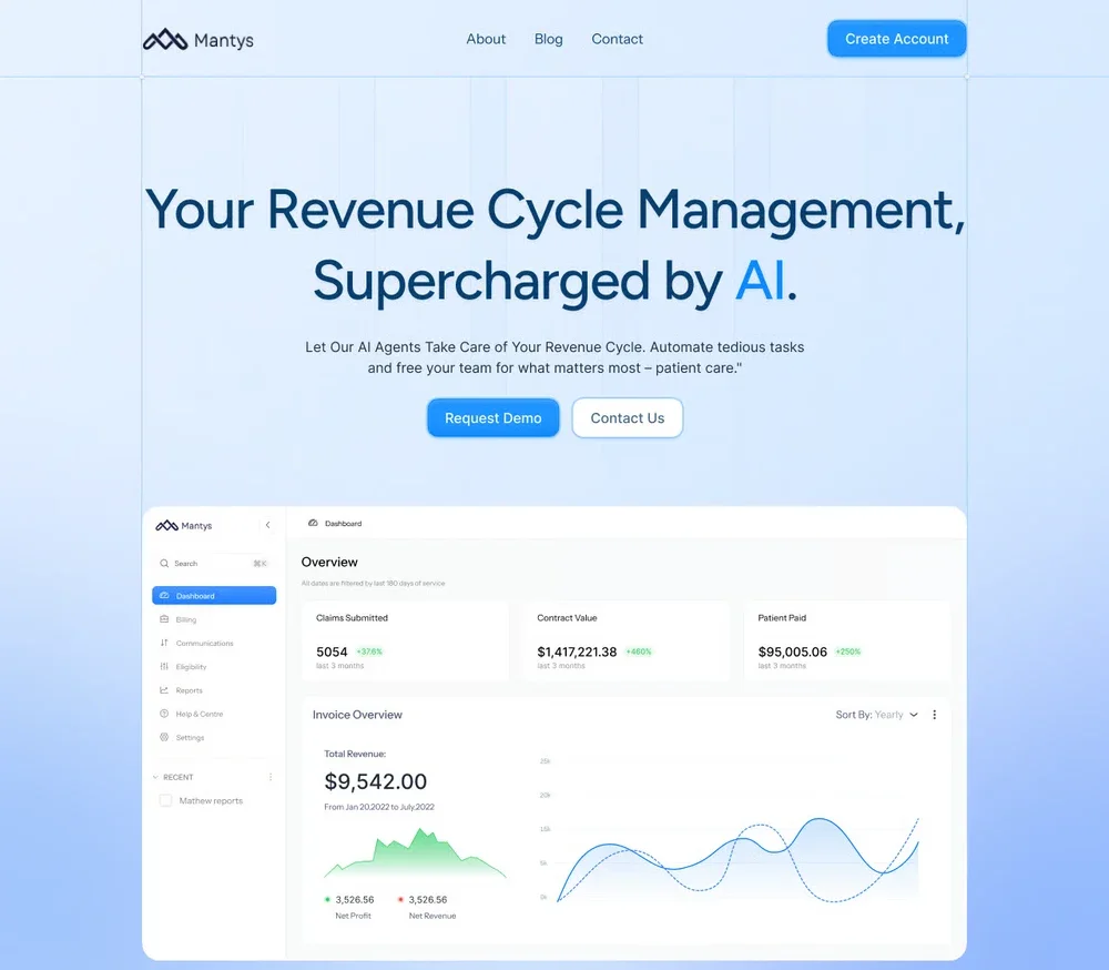Mantys — Landing page