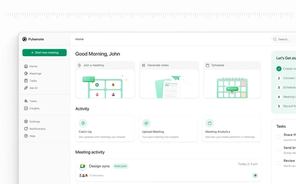 Pulsenote — Dashboard