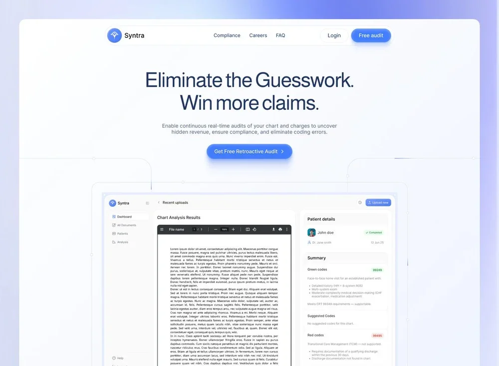 Syntra — Claims audit