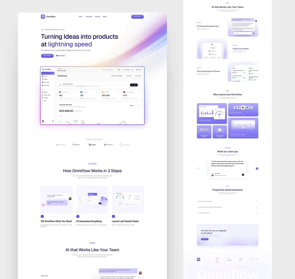 Omniflow — Landing page