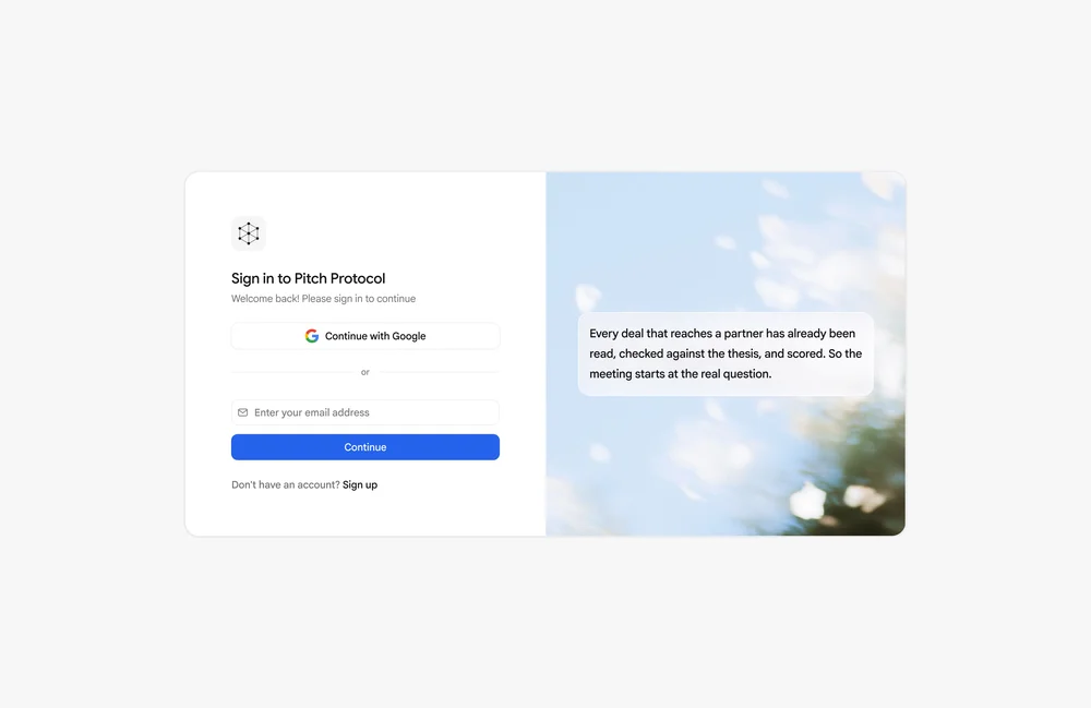 Pitch Protocol Sign Up
