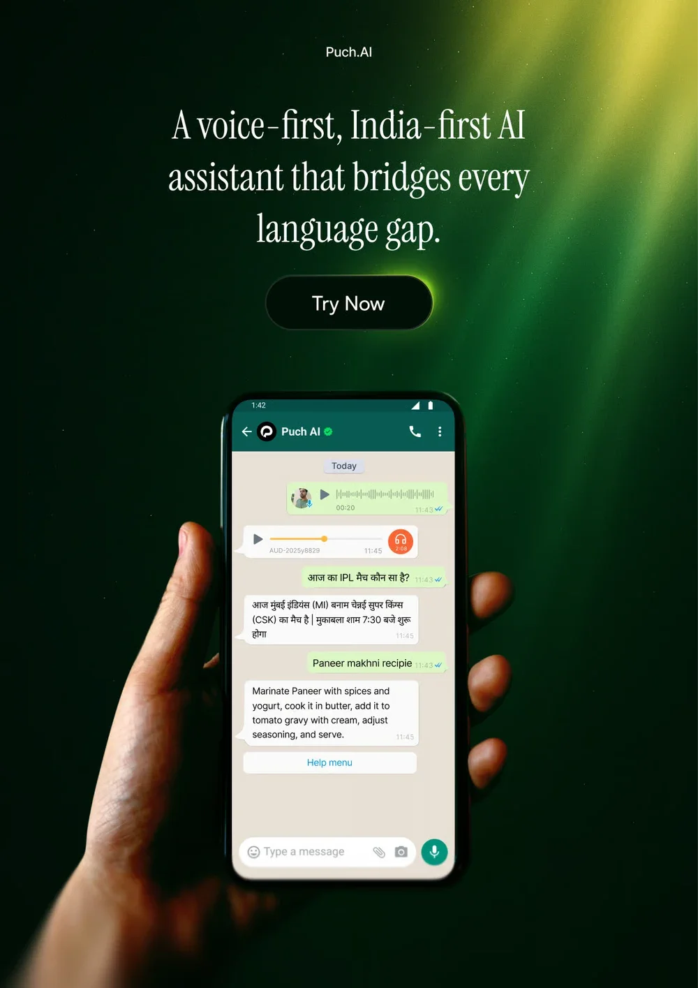 Puch AI — Landing page
