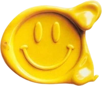 Golden smiley wax seal