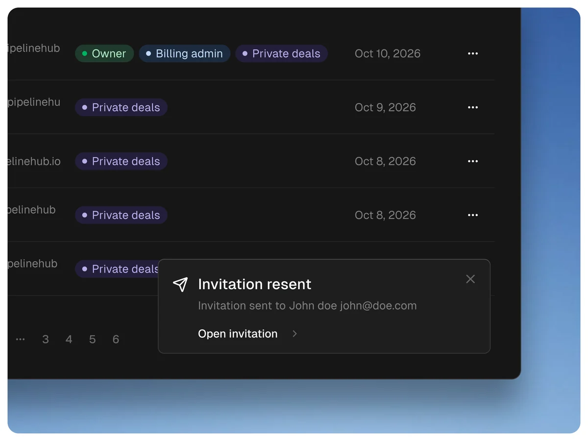 Invitation feedback